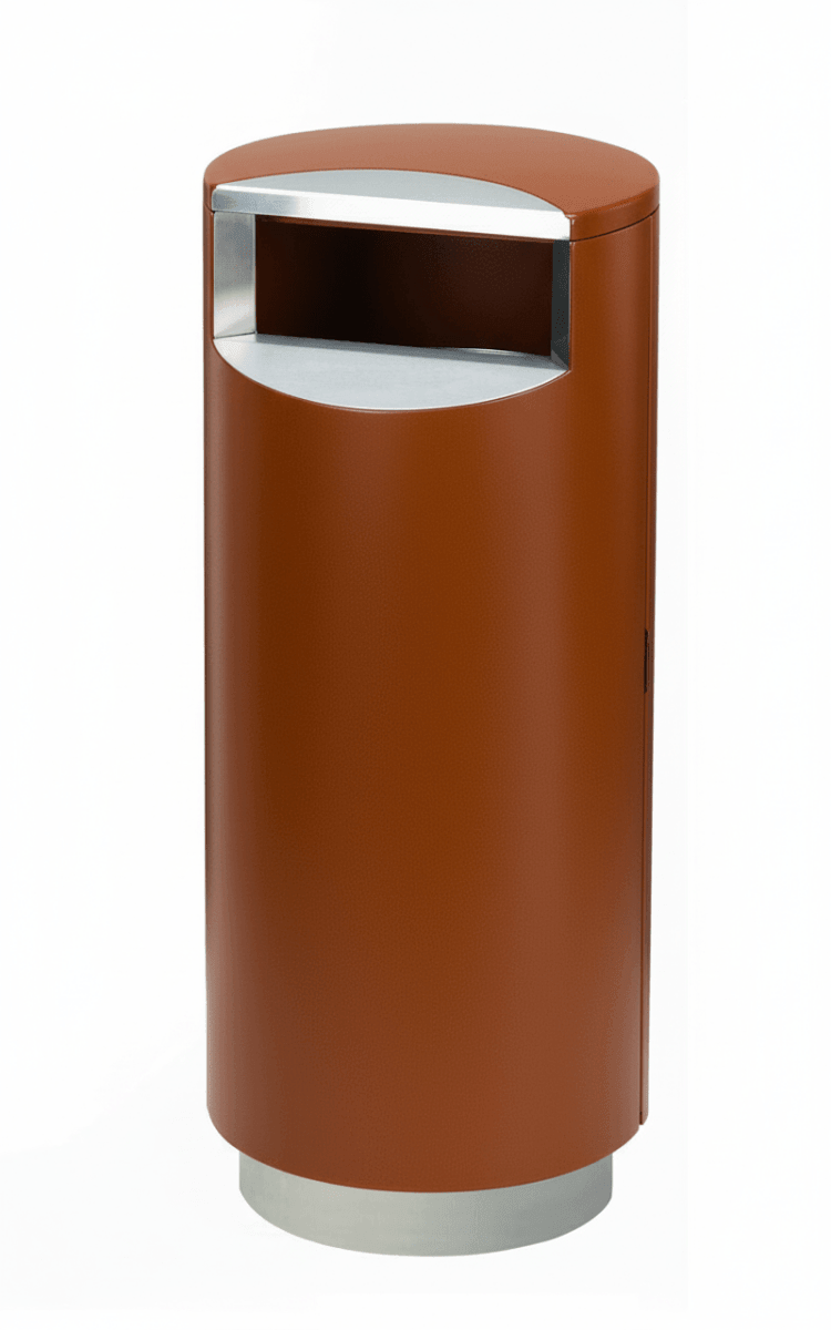 Papperskorg CITY 100, pulverlackad, Corten