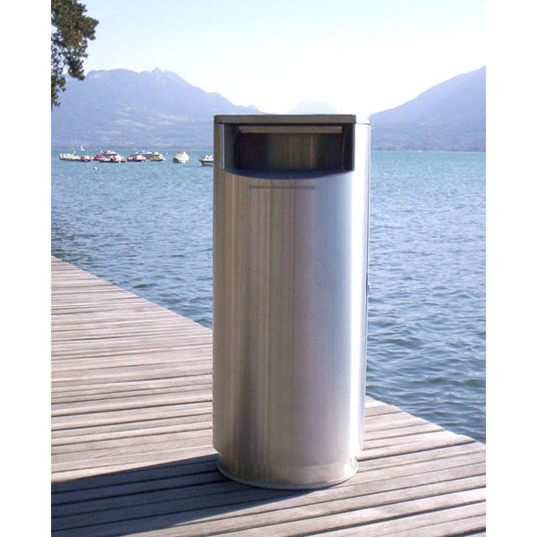 Papperskorg CITY 100, rostfritt stål