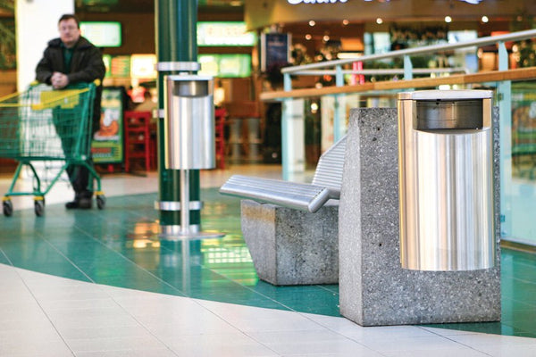 Papperskorg CITY 30, rostfritt stål