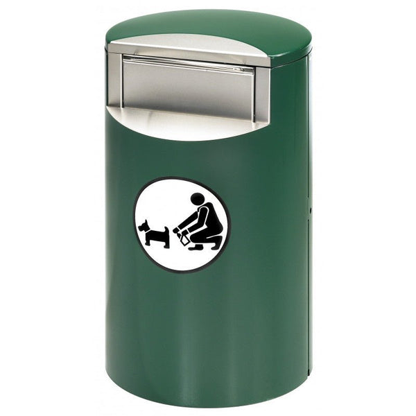 Papperskorg CITY 60 DOGGY/HYGIENLUCKA, målad