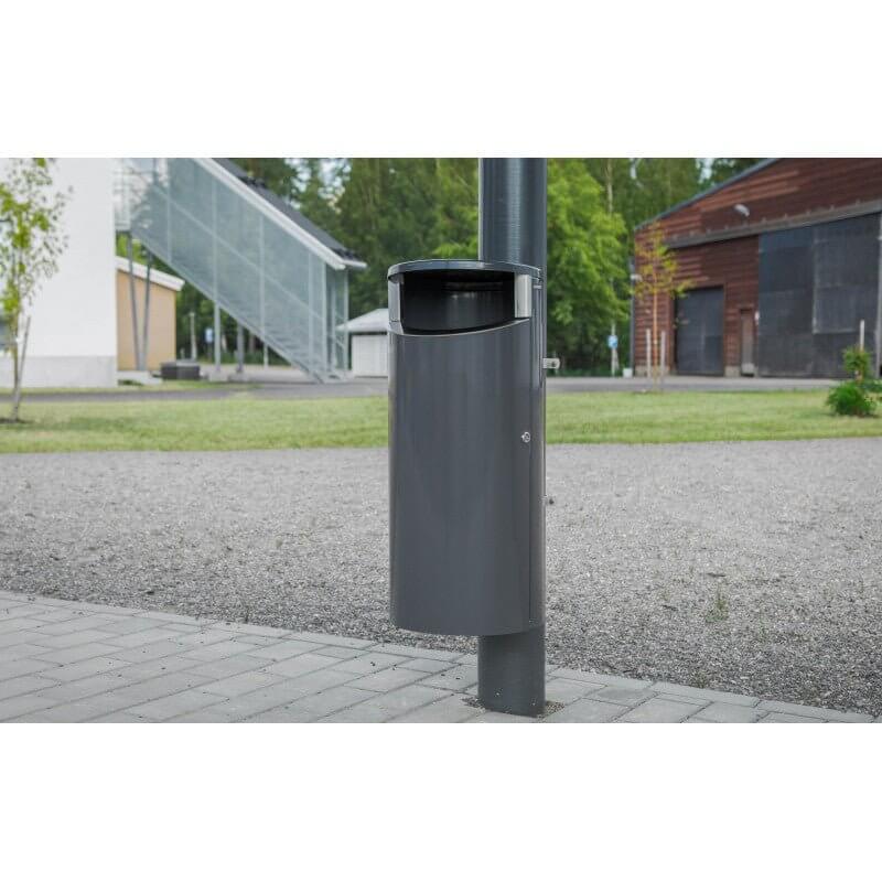 Stolpfästen för papperskorg, 108-120 mm, rostfritt stål