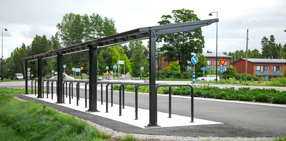 cykellställ med tak, cykeltak